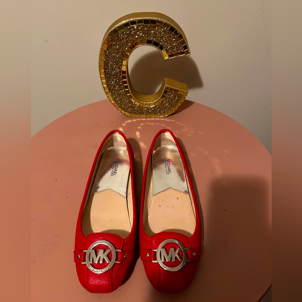 Michael Kors Fulton Moccasin Flat Shoe in Leather Red